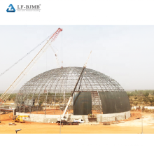 Installation of spherical space frame roof dome steel frame circular steel building